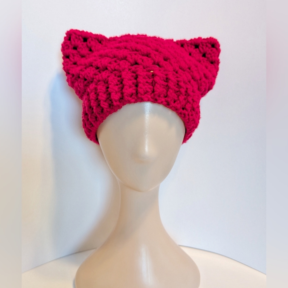 NEW, Cat ear beanie, Crochet, Handmade